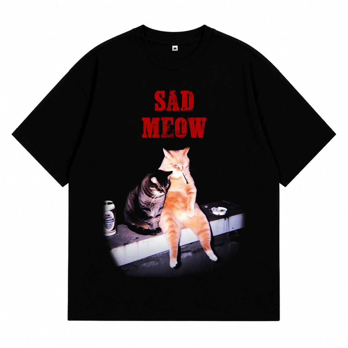 Áo Thun Sad Meow Form Oversize Nam Nữ