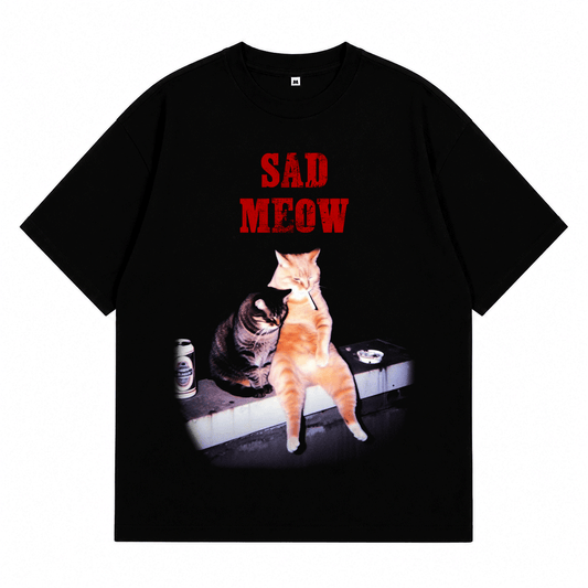 Áo Thun Sad Meow Form Oversize Nam Nữ
