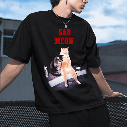 Áo Thun Sad Meow Form Oversize Nam Nữ